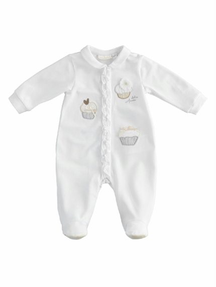 TUTINA NEONATO APERTURAFRONTALE MINIBANDA - Tutina neonata in jersey di cotone con piedini e apertura frontale.