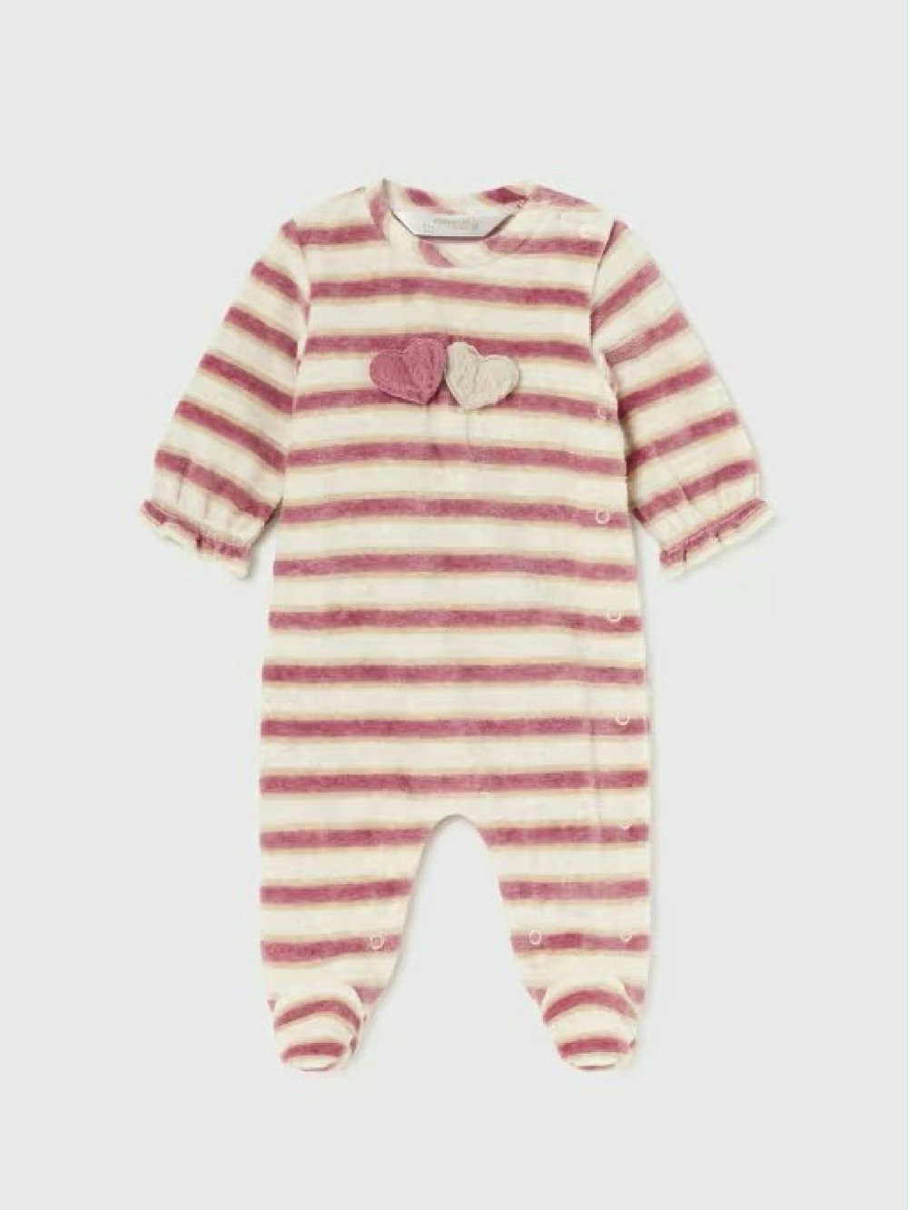 Tutina velour neonata 2.780_020 00 Tutina velour neonata Tutina in Velour Rigato per Neonata - Mayoral