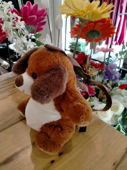 Zainetto peluche Cagnolino Zainetto in peluche modello Cagnolino con manico e zip sul retro. Idea Regalo